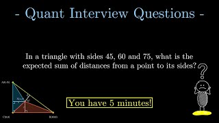 Expected sum of distances in a triangle | Quant Interview Questions Net Worth