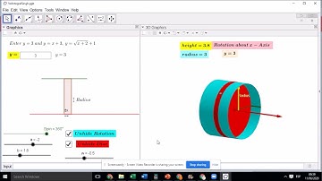 Volume of Revolution by Disc Method, Using Geogebra.#Volume ofRevolution #usingIntegration#Concept