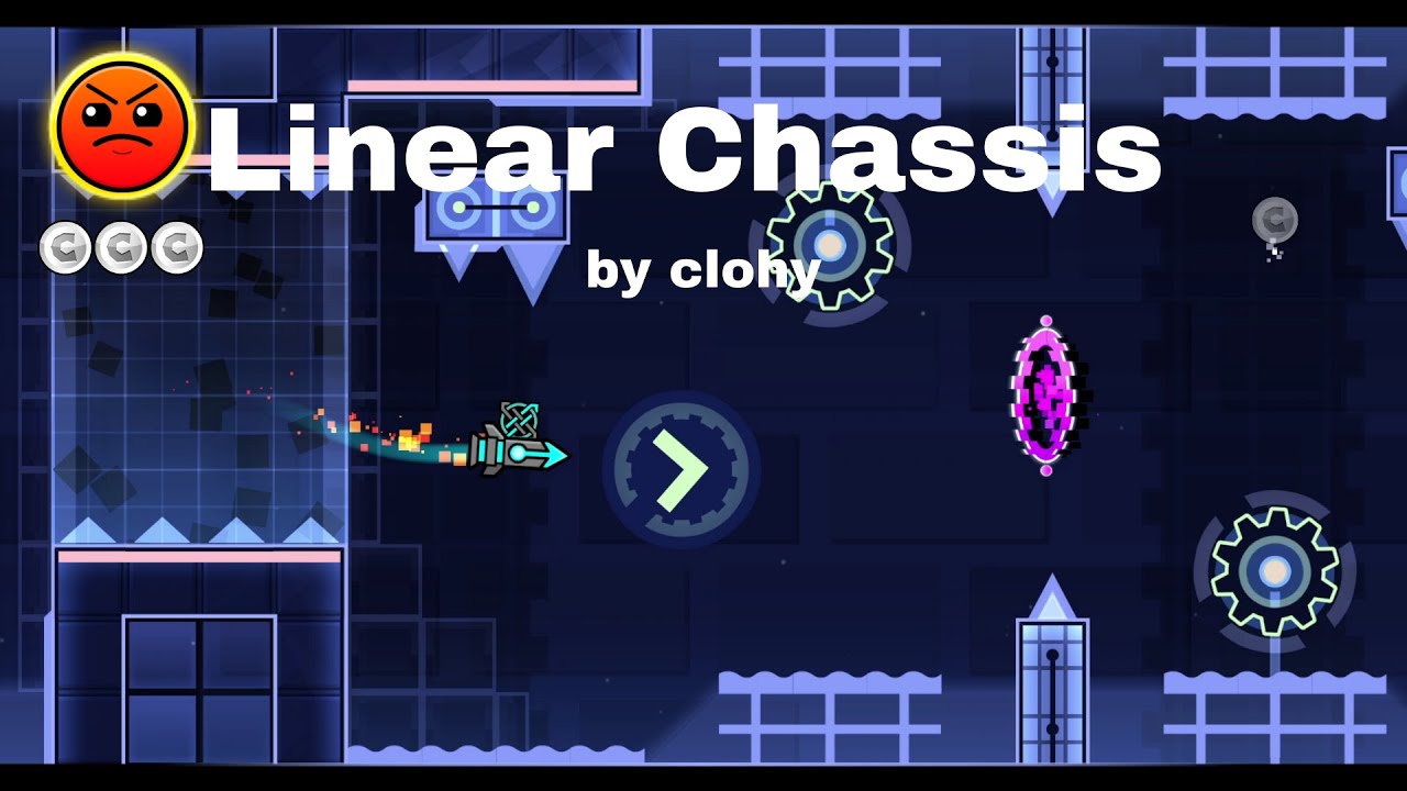 Linear Chassis by clohy (Harder 7 stars) [3 coins] {Feature} -Geometry ...