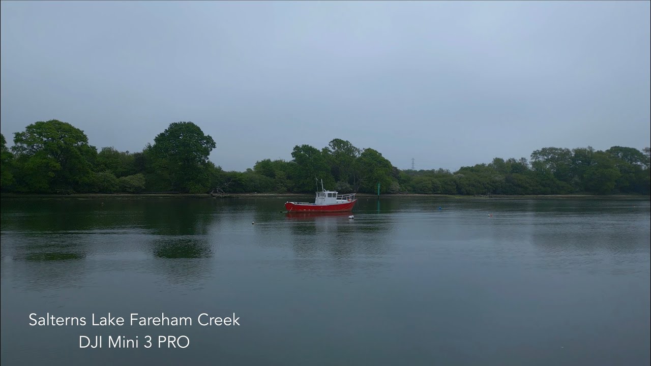 Fareham Creek Salterns Lake On a Murky Sunday Morning DJI Mini 3