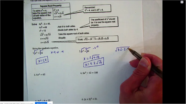 2.4 Solving Quad Equations Algebraically