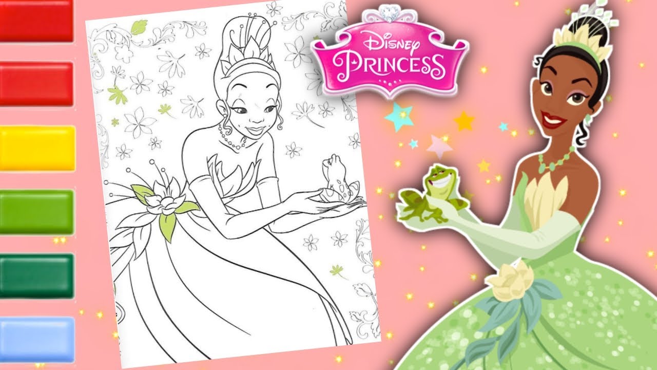 Disney Princess Coloring Book Compilation Official Princesses Tiana Mulan  Ariel Aurora Jasmine Belle 