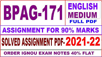 bpag-171 solved assignment 2021-22 / bpag 171 solved assignment in English / ignou bpag 171
