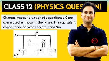 Six equal capacitors each of capacitance C are connected as shown on the figure. The equivalent