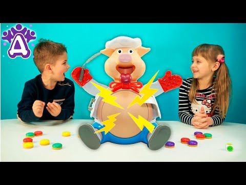 Видео для детей играем в игру Поросенок Поваренок. Pop the Pig Kids ...