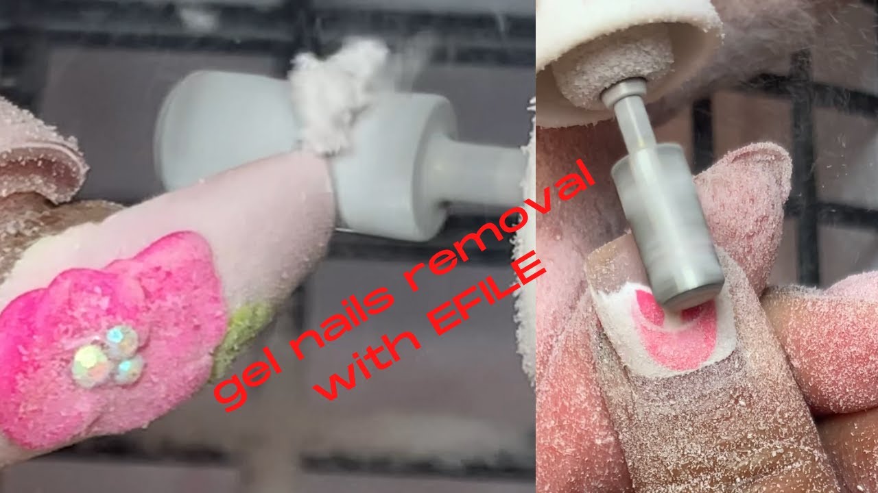 how to remove gel extension nails/ removing my own gel nails with efile