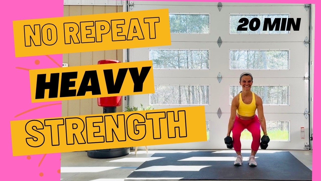 🔥 20 Min Heavy Dumbbell No Repeat STRENGTH Workout / dcfitt - YouTube