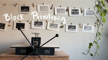 LINOCUT Printing Process, Block Print, Printmaking | ART STUDIO Vlog 11