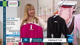 Rhonda Shear Satin and Lace Robe