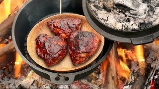 Dutch Oven Smoked BBQ Chicken