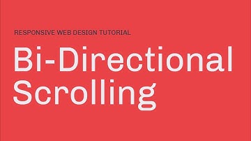 Tutorial: Bi-Directional Scrolling