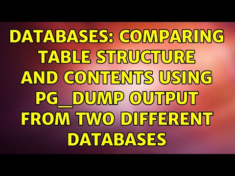 Databases: Comparing table structure and contents using pg_dump output from two different databases