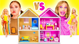 We're building a fabulous dollhouse for Barbie! Rich vs. Poor Challenge | Funny Teen Team Challenges