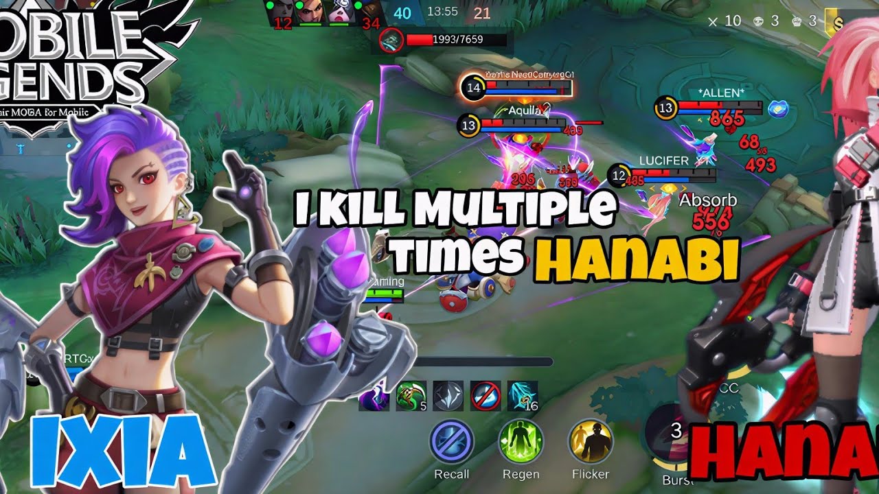 🔥 Marksman Clash! Ixia vs Hanabi Close Combat | 5v5 MOBA Legends 
