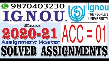 Acc 01 solved assignment 2020 21 in HINDI   Acc 01 solved assignments   Acc 01 assignment 2020 21