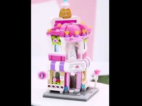 LOZ 1729 Amusement Park Drinking Shop 3D Model Small Mini Blocks Building Toy