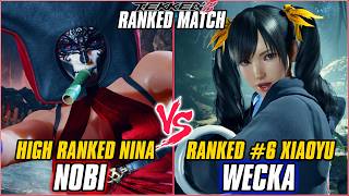 TEKKEN 8 - NOBI (High Ranked Nina) vs WECKA (Ranked #6 Xiaoyu) | T8 RANKED GAMEPLAY