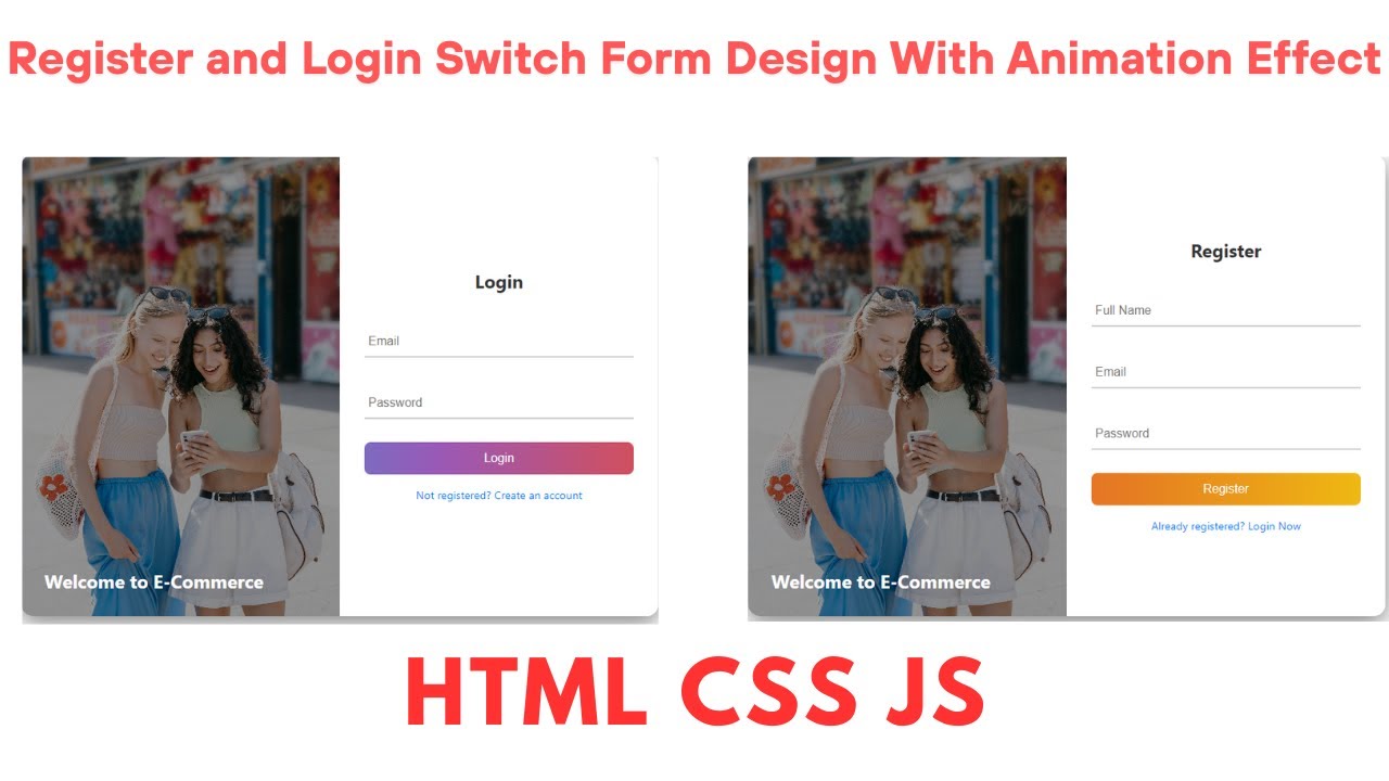HTML CSS Register and Login Switch Form Design With Animation Effect