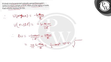 If a body is to be projected vertically upward from earth