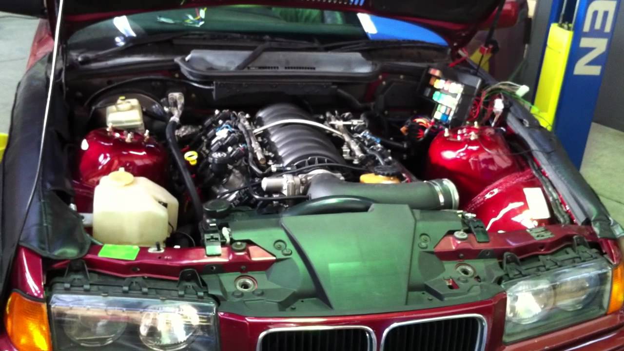 E36 LS2 Engine conversion engine bay YouTube