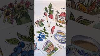 Tiny Tuesday- Ink and Wash watercolor Mini  Spring tutorial