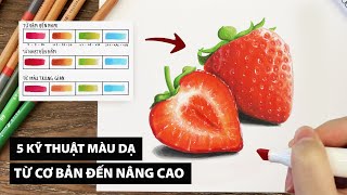 5 Kỹ Thuật màu Dạ Từ Cơ Bản đến Nâng Cao 😳😳 | 5 FUN & EASY MARKERS TECHNIQUES | LOBEO