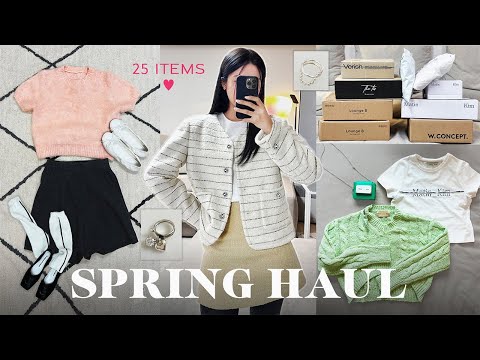 봄 패션하울 📦🌷 역대급 <strong>예쁜</strong> 25가지 내돈내산 봄옷 언박싱 (아우터,니트,<strong>신발</strong>,악세사리 몽땅!)