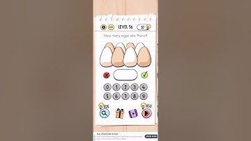 Brain test Level 56 how many eggs are there  Walkthrough