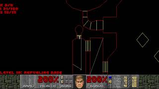 Doom II level 10, Refueling Base: Secrets - Automap view
