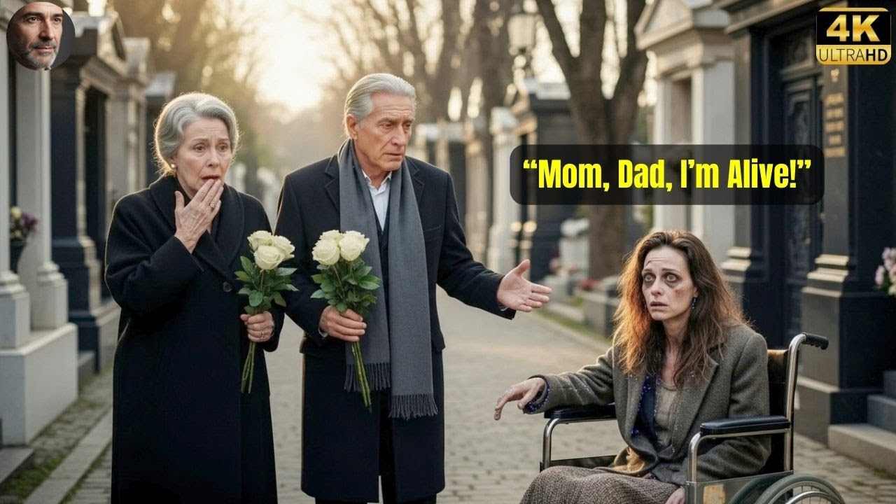 “Mom, Dad, I’m Alive!” — shouted the Beggar Woman to the Elderly Millionaire Couple at the Cemetery.