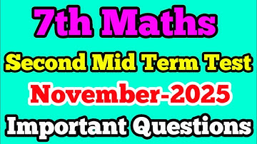 7th maths Second Mid Term Test Important Questions November-2025 English medium 7th maths sums