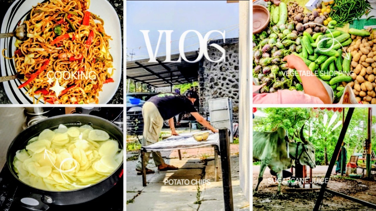 Vlog|Potato chips recipe |Vegetable Gardening 🪏| Grocery Shopping |Vegetable Market| Chowmin recipe