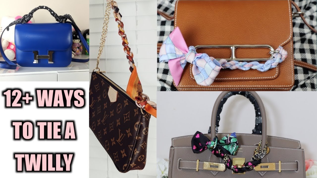12+ WAYS TO TIE A TWILLY SCARF  ACCESSORISE YOUR HANDBAG, PROTECT