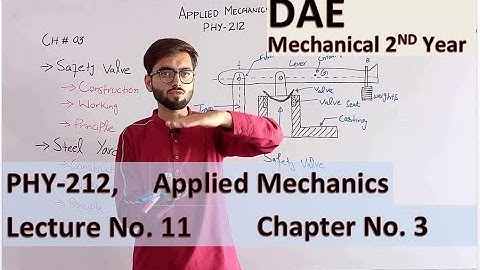 Lec. 11 | Phy 212 | Applied  Mechanics | Safety Value And Steel Yard  | Mechanical 2nd Year |ch .3 |