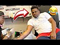 DRE WAY GETS HIS FIRST TATTOO &amp; ALMOST PASSED OUT 😂 **VLOG**