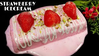 Homemade Strawberry Icecream | Eggless,No Flour,No Cornstarch,No Condensed Milk (Only 3 Ingredients)