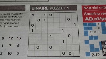 (#1961) Wednesday Binary01  Sudoku puzzle. Bonus Extra edition. 12-02-2020 Extra part 3 of 4