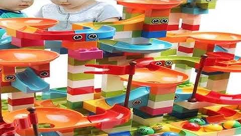 77-308PCS Marble Race Run Big Block Compatible city Building Blocks Funnel Slide Blocks DIY Big Bric