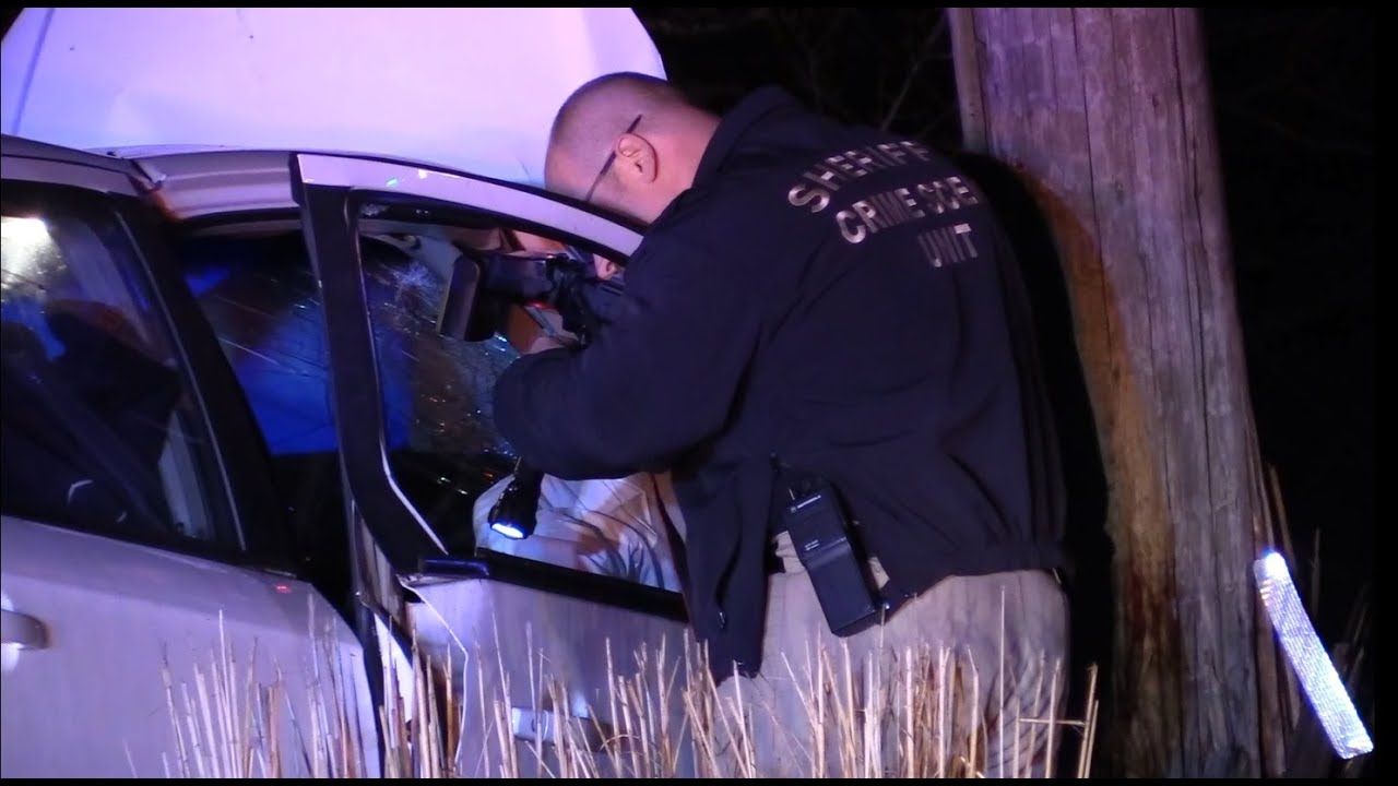Two hurt after car slams into untility pole on Snake Pond Road - YouTube
