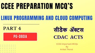 CDAC | PG-DBDA | CCEE Preparation MCQ's | LPCC | Shell Programming | Part 4