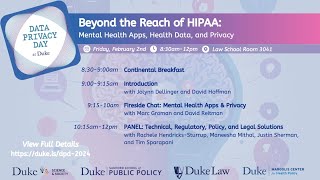 Data Privacy Day 2024, Beyond HIPAA, Mental Health Apps, Health Data, & Privacy | Part 2, Panel