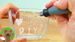 Met de Dremel maken we creatie in glaswerk