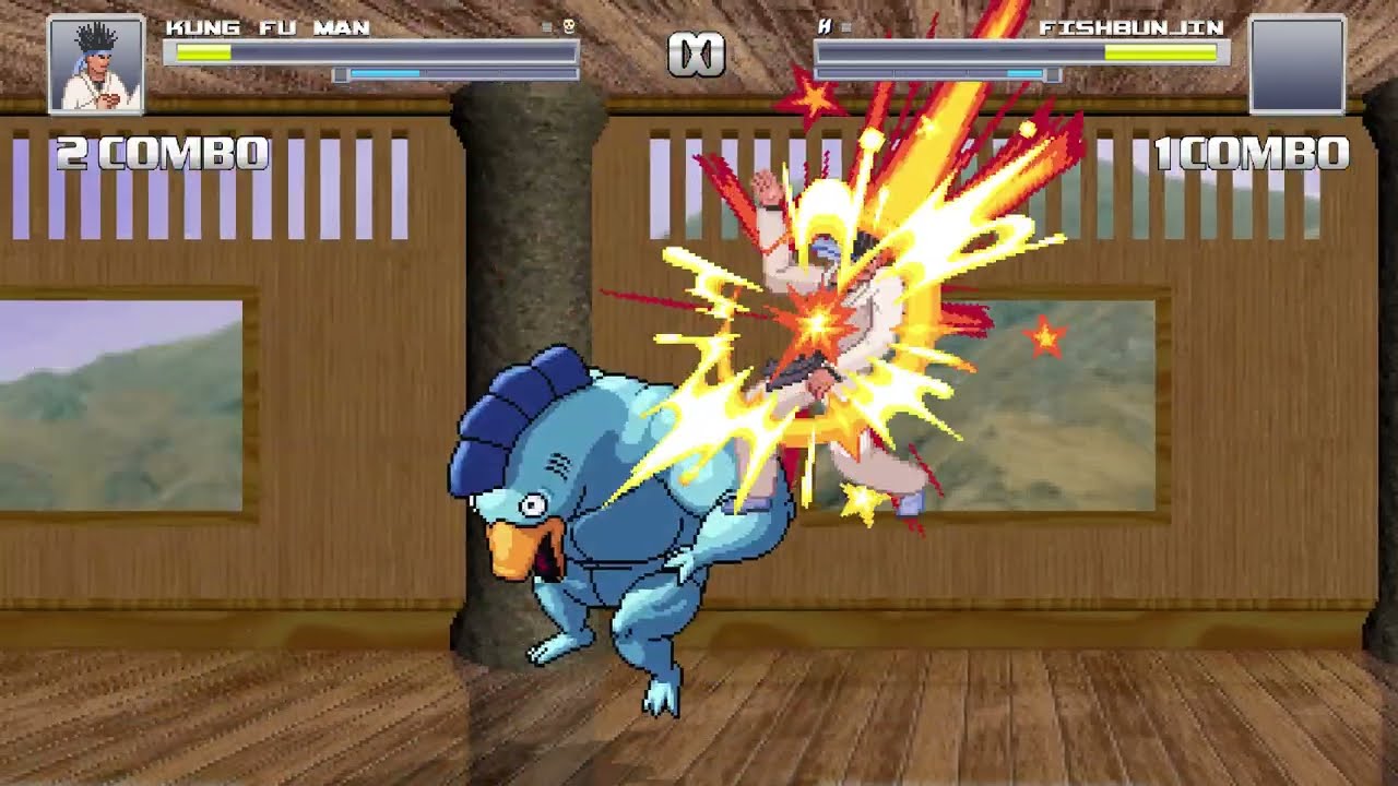 Fraymakers M.U.G.E.N mode CPU battle, Kung Fu Man VS Ultra Fishbunjin 3000