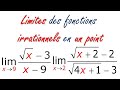 Exercices sur les limites des fonctions irrationnelles en un point