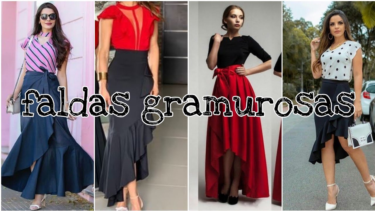 FALDAS LARGAS PARA VESTIR /GLAMUROSA Y ELEGANTE/OUTFITS FORMALES Y ELEGANTES - YouTube