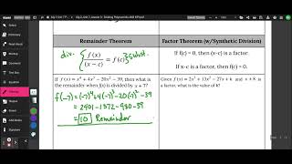 A2_Unit 4_Video Lesson - Dividing Polynomials (Part 2)