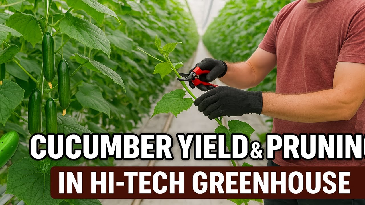 🥒 Cucumber Yield & Pruning in Hi-Tech Greenhouse | Maximize Growth & Profit! 🌿