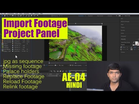#Ae-04 Import footage and Project Panel in adobe after effects for beginners [HINDI]