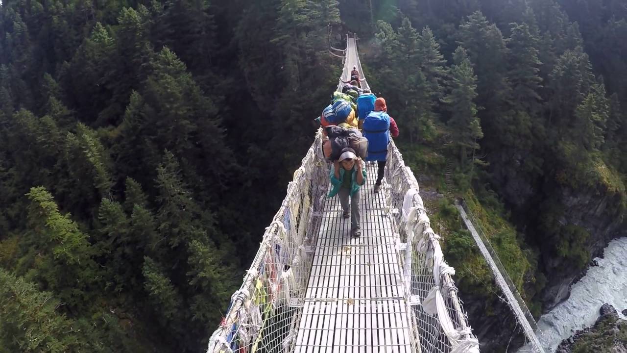 Double Suspension Bridge Everest Base Camp Trek YouTube