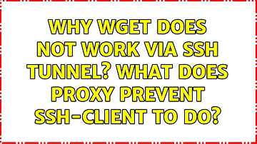Why wget does not work via ssh tunnel? What does proxy prevent ssh-client to do?
